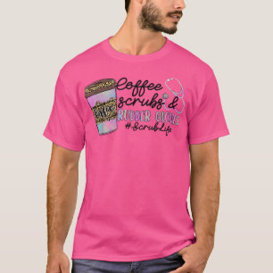 Camiseta Café de tinte Leopard Tie Scrubs Rubber Gantes Scr