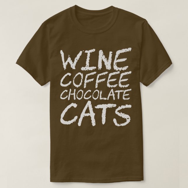 Camiseta Café de vino Chocolate Gatos (Diseño del anverso)