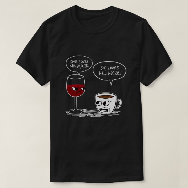 CAMISETA CAFÉ DE VINO QUE ME AMA MÁS. (Diseño del anverso)