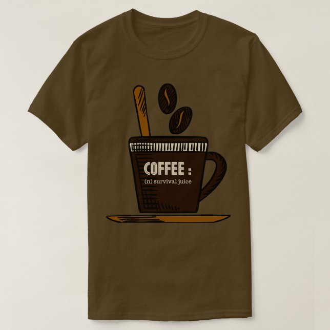 CAMISETA CAFÉ DEL JUGO DE SUPERVIVENCIA (Diseño del anverso)