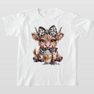 Camiseta Café delicioso de café de vaca de la Cute Highland