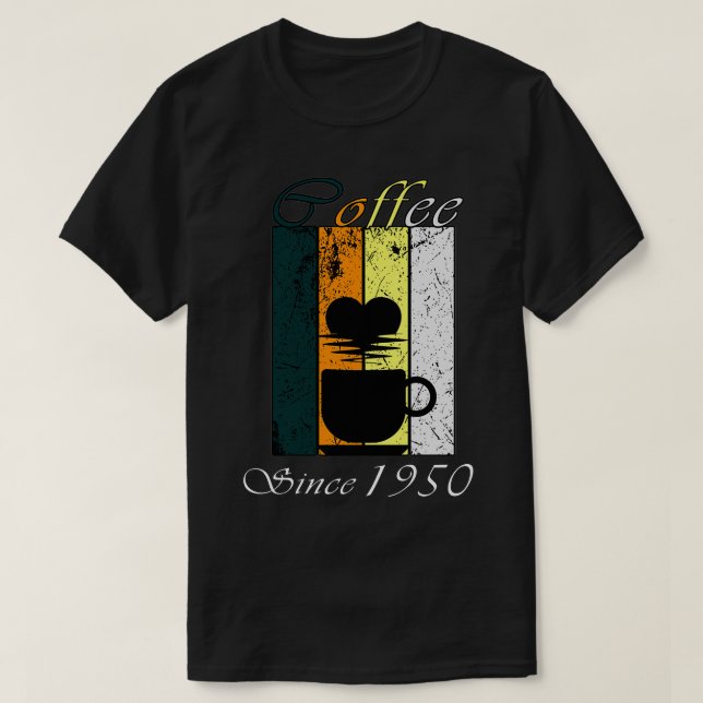 Camiseta Café desde 1950 Regalo de cumpleaños del café retr (Diseño del anverso)