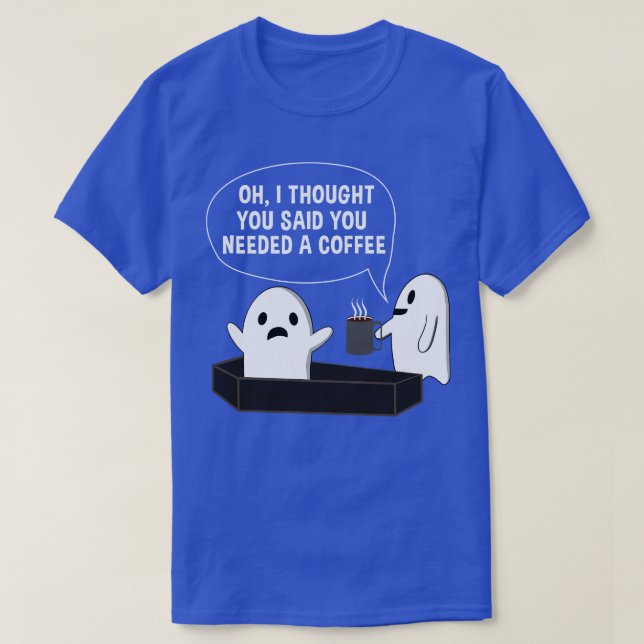 Camiseta Café Divertido Fantasma de Halloween Bebedor de Ca (Diseño del anverso)
