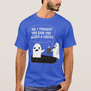 Camiseta Café Divertido Fantasma de Halloween Bebedor de Ca