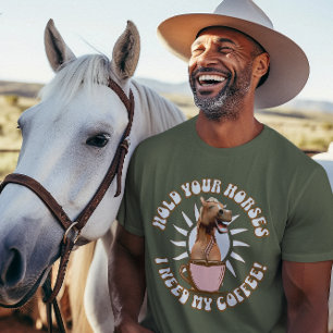 Camiseta Café divertido para amantes de caballos y humor