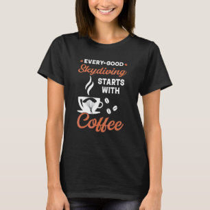 Camiseta Café Divertido Paracaidismo