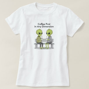 Camiseta Café Divertido y Alienígenas
