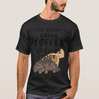 Camiseta Café Divertido y Perros Golden Retriever Pastor Al