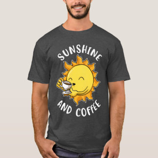 Camiseta Café divertido y sol. Regalo divertido de café