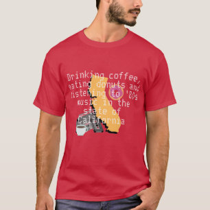 Camiseta Café, donuts y música de los años 80 en California