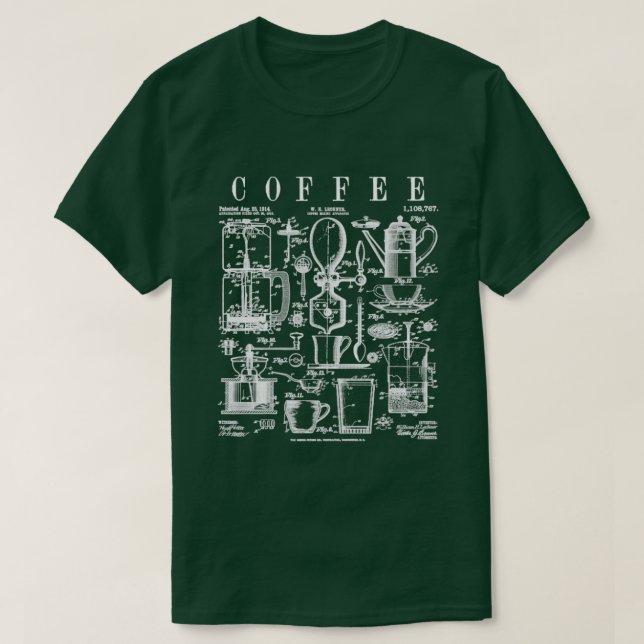 Camiseta Café Drinker Lover Caffeine Addict Vintage Paten (Diseño del anverso)