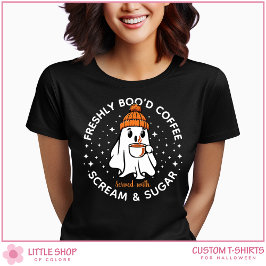 Camiseta Café embrujado de Halloween recién hecho personali