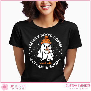 Camiseta Café embrujado de Halloween recién hecho personali