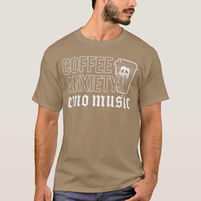 Camiseta Café Emo Rock Ansiedad Música Emo y2k 2000s Emo Sk (Anverso)