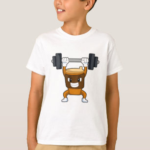 Camiseta Café en entrenamiento de Fuerza con Barbell