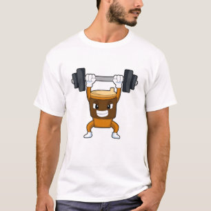 Camiseta Café en entrenamiento de Fuerza con Barbell