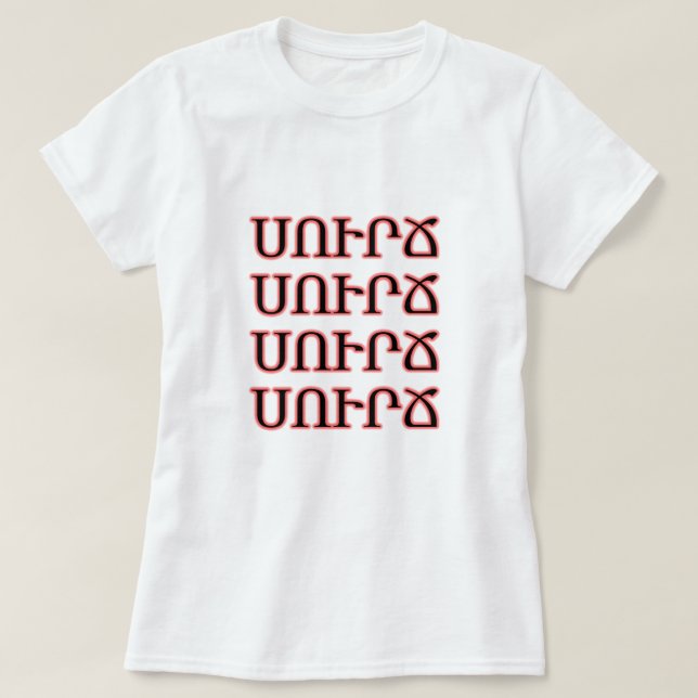 Camiseta café en la ս armenia ո ւ ր ճ (Diseño del anverso)