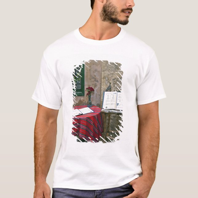 Camiseta Café en la acera, Chania, Creta, Grecia (Anverso)