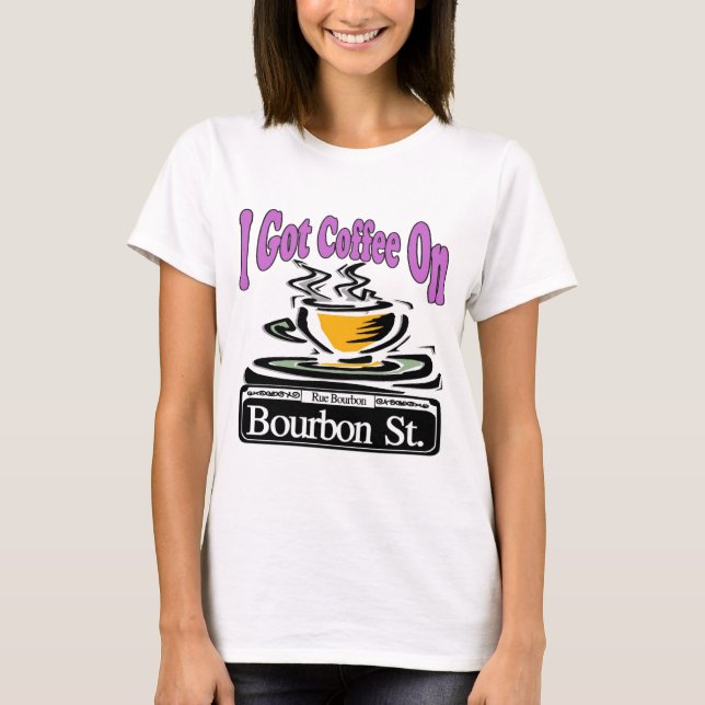 Camiseta Café En La Calle Bourbon. (Anverso)