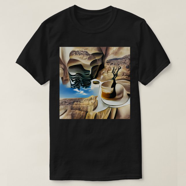 Camiseta Café en surrealismo de un cañón (Diseño del anverso)