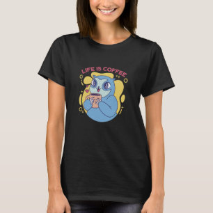 Camiseta Café espumoso lindo Café Bebida espuma Café Café C