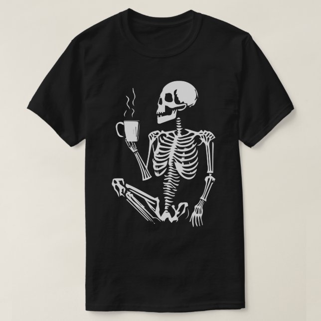 Camiseta café esqueleto 1 (Diseño del anverso)