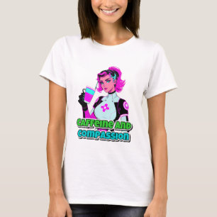 Camiseta Café Exfoliante Salvando Vidas Enfermera Divertida