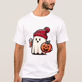 Camiseta Café Fantasma Tía Beanie Cuff Pumpkin Halloween