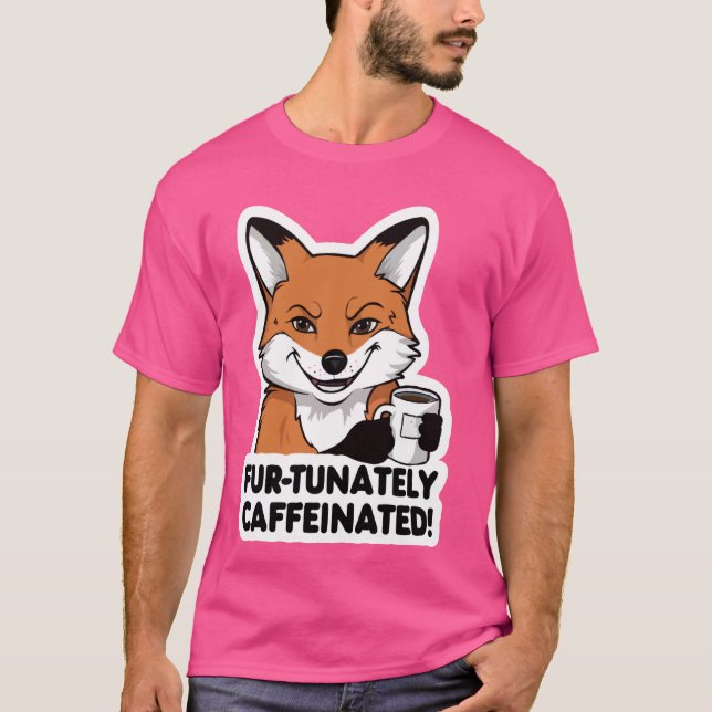 Camiseta Café Fox Lover Caffeine Fox Mug Coffee (Anverso)