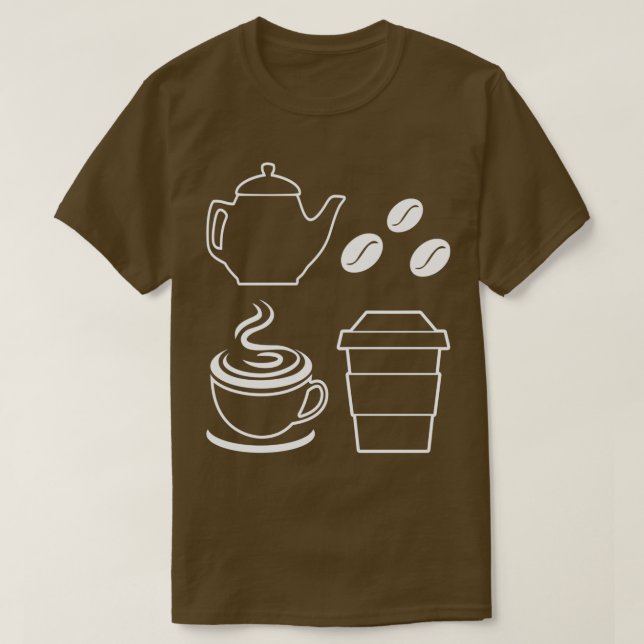 Camiseta Café frijol Elementos del café Café Lover Gráfico (Diseño del anverso)