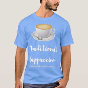 Camiseta Café Funny de Cappuccino Tradicional Unissex Hombr