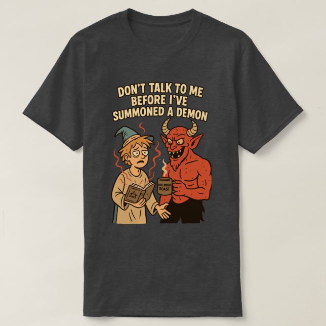 Camiseta Café Funny Infernal Roast D&D T-Shirt (Diseño del anverso)