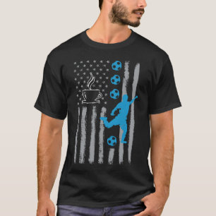 Camiseta café fútbol- Bandera estadounidense vintage de EE.