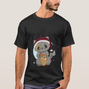 Camiseta Café gato Mug Anime Kawaii Neko Navidades Kitten