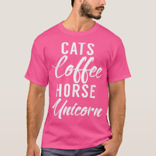 Camiseta Café Gatos Caballo Unicorn Funny Cat Dueño Café L