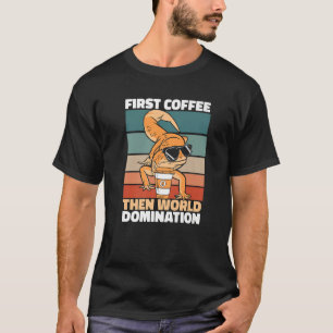 Camiseta Café Gecko Retro Gafas de sol Lizard Reptile Vint
