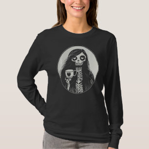 Camiseta Café gótico Bebe Skeleton Mujer Premium