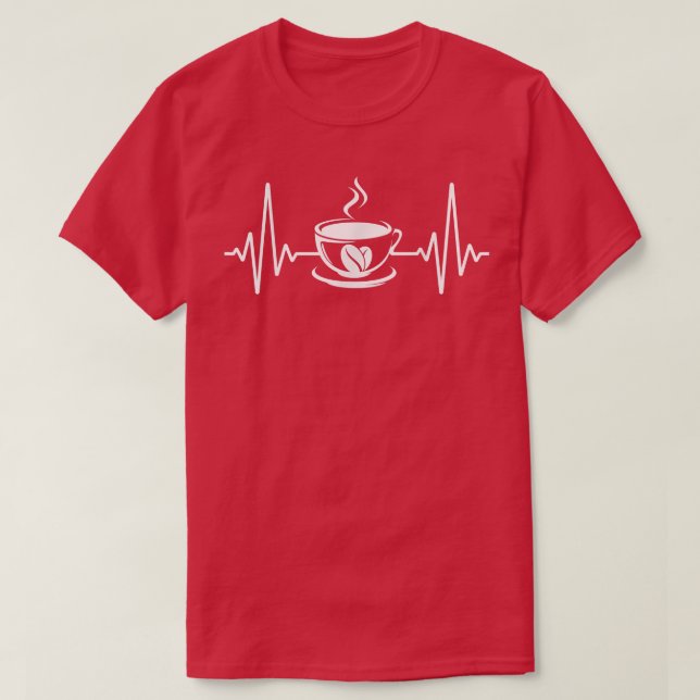 Camiseta Café Heartbeat Pulse Funny Café Drinker Caffei (Diseño del anverso)