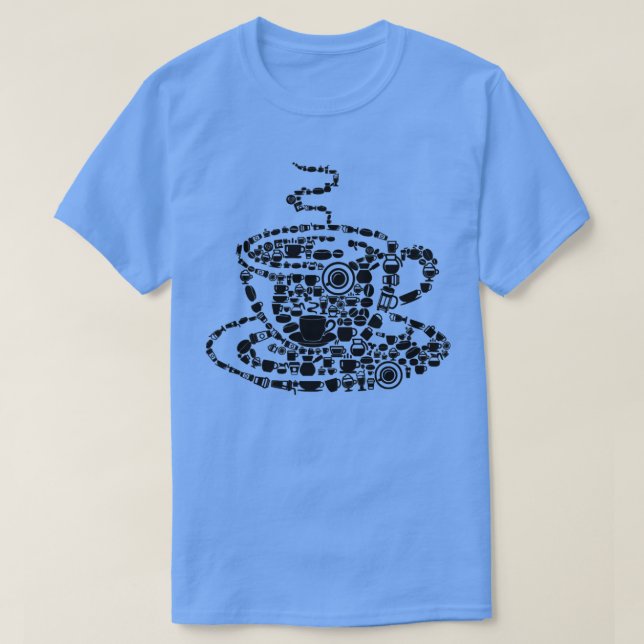 Camiseta Café hecho al vapor Java Picture Mosaic Cup Sau (Diseño del anverso)