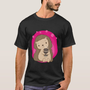 Camiseta Café Hedgehog Lunes Oficina Animales perezosos