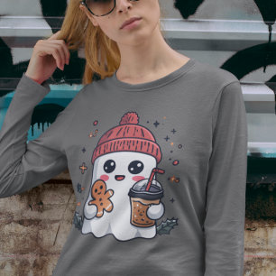 Camiseta Café helado de fantasma de Navidad