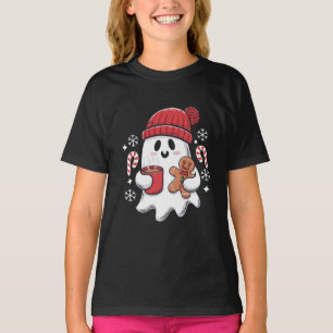 Camiseta Café helado de Navidad fantasma lindo retro café d