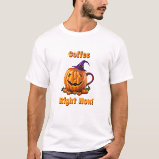 Camiseta Café helado Halloween Cafeína Calabaza Latte