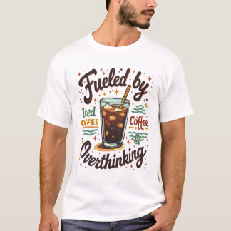 Camiseta Café helado retro y divertido gráfico de sobrepens