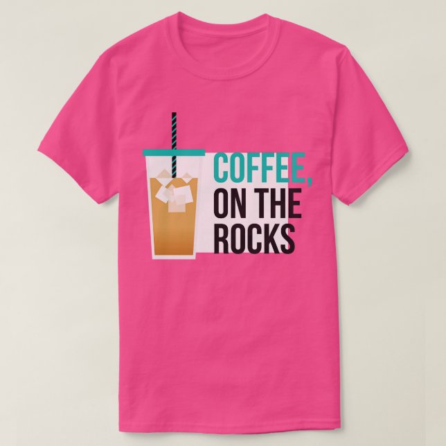 Camiseta Café Helado Sobre Las Rocas (Diseño del anverso)