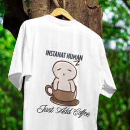 Camiseta Café Instantáneo Humano Dormilón Dibujo Animado