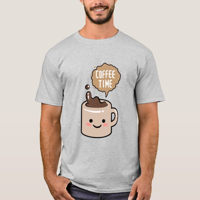 Camiseta café kawaii divertido (Anverso)