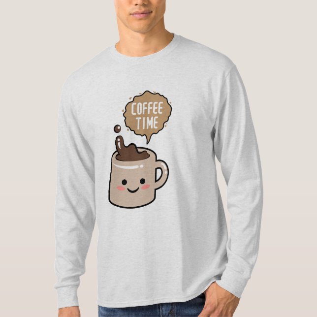 Camiseta café kawaii divertido (Anverso)