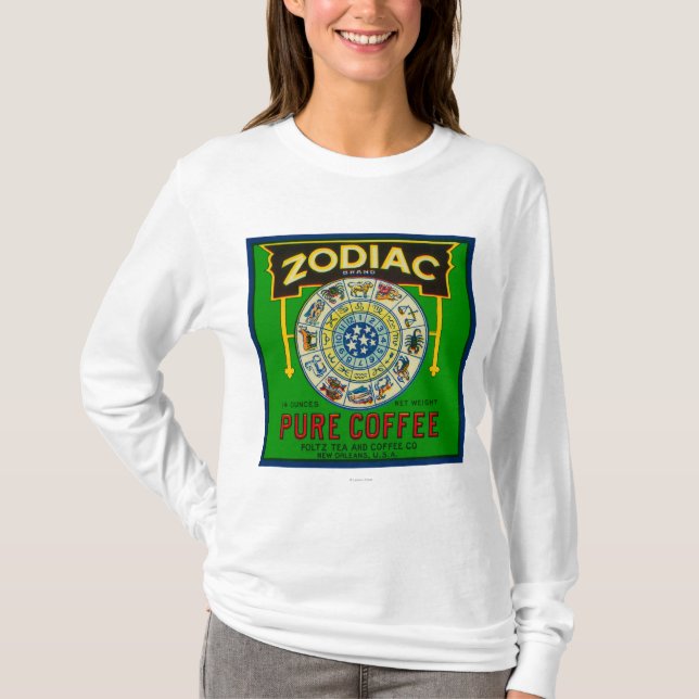 Camiseta Café LabelNew Orleans, LA del zodiaco (Anverso)