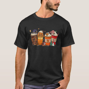 Camiseta Café Latte Cups Navidades de Acción de Gracias de